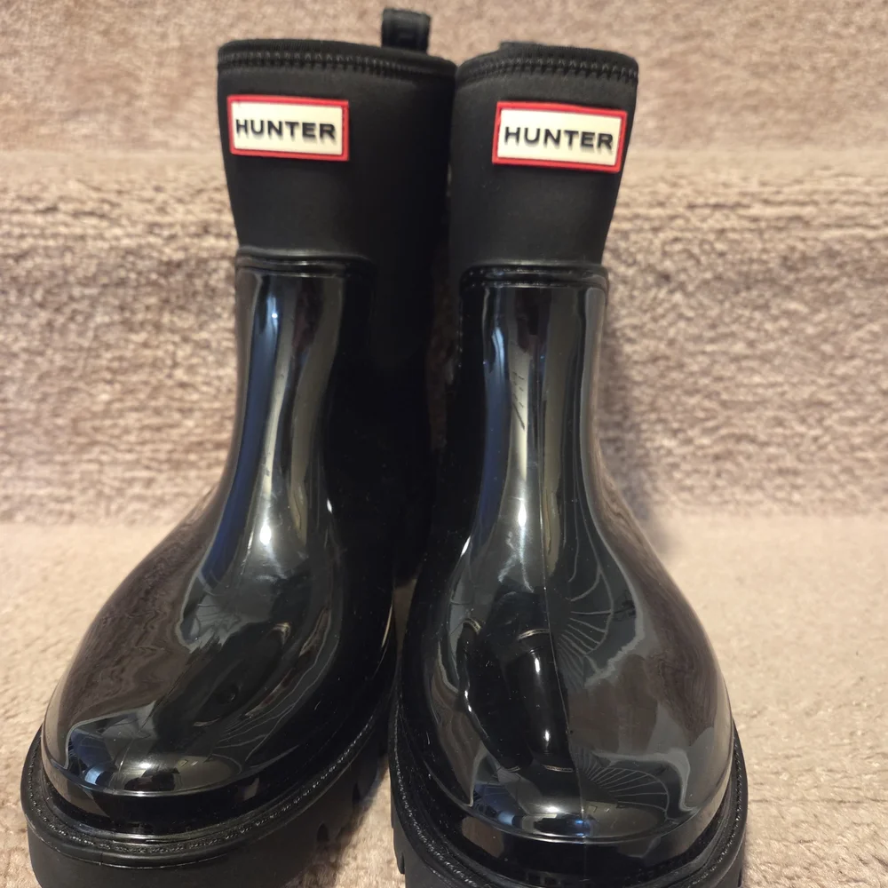 Hunter Ella Chelsea Black Rain Boots Size 9 - Picture 3 of 6